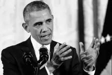  ?? Pablo Martinez Monsivais/Associated Press ?? President Barack Obama speaks Wednesday during a news conference in the East Room of the White House in Washington, D.C. He answered a question about revoking Bill Cosby’s Medal of Freedom.