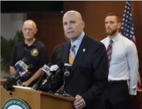  ?? PETE BANNAN— DIGITAL FIRST MEDIA ?? Chester County District Attorney Tom Hogan speaks about the shooting at Bellingham Retirement Community on East Boot Road in East Goshen Township, Wednesday.