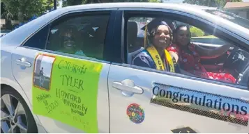  ??  ?? Senior Tyler and his family waits in the graduation parade to get his diploma. Photo by Sarai Henriquez