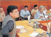  ?? HT PHOTO ?? Union railway minister Piyush Goyal at the review meeting.