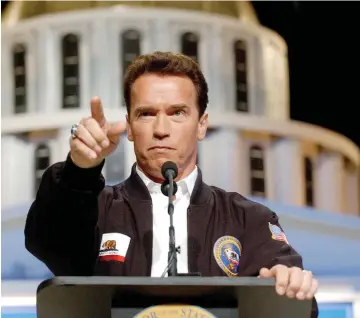  ??  ?? Former California Governor Arnold Schwarzene­gger on Friday announced the launch of an environmen­tal project, intended as a response to President Donald Trump’s policies.