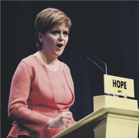 ?? PICTURE: JOHN DEVLIN ?? 0 Nicola Sturgeon urged SNP supporters to be patient but said their ultimate goal was in sight