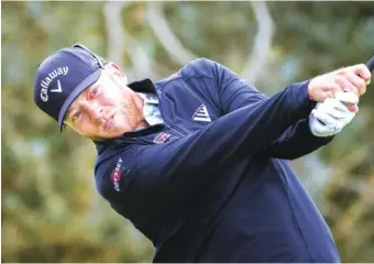  ?? AP PHOTO/STEPHEN B. MORTON ?? Talor Gooch hits off the second fairway during the third round of the RSM Classic on Saturday in St. Simons Island, Ga. Gooch has a three-shot leading going into Sunday’s final round as he seeks his first PGA Tour win.