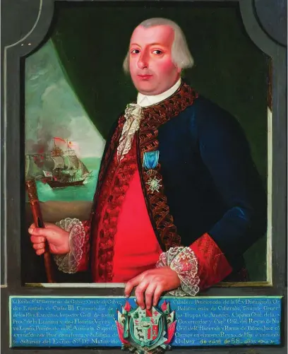  ?? ?? Retrato de Bernardo de Gálvez pintado en 1785 por Francisco Clapera