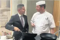  ??  ?? Cooking up a storm Derek Mackay with Liam MacDonough, the Scottish Parliament’s executive chef