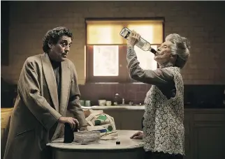  ?? JAN THIJS/STARZ ?? Ian McShane, left, and Cloris Leachman star in American Gods, an original series that’s available to view on your iPhone via Amazon Prime’s streaming service.