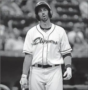  ?? A. BICKEL/DISPATCH] [JOSHUA ?? The Clippers’ Chris Colabello shows his disgust after striking out in the fourth inning.