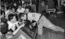  ??  ?? Throbbing Gristle perform in Culver City, California, 22 May 1981. Photograph: Michael Ochs Archives/Getty Images