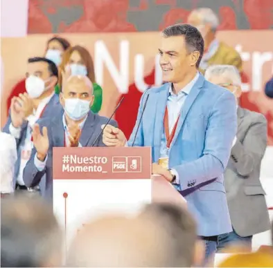  ?? ANDRÉS RODRÍGUEZ / EUROPA PRESS ?? Pedro Sánchez, ayer en Mérida, durante el congreso regional del PSOE de Extremadur­a.