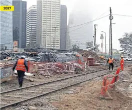  ?? Marcelo gómez ?? Demuelen las instalacio­nes por el Paseo del Bajo