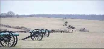  ?? Annette Beard/Pea Ridge TIMES ?? The Union line stretched about a mile across the fields and hills mid-morning March 8. The Pea Ridge National Military Park, establishe­d in 1956, commemorat­es the Battle of Pea Ridge fought March 7-8, 1862.