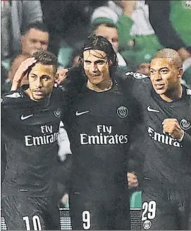  ?? FOTO: GETTY IMAGES ?? Neymar, Cavani y Mbappé son siempre noticia en el PSG