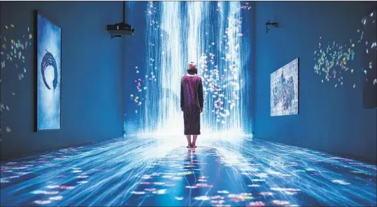  ?? TeamLab / Pace Gallery ?? “TRANSCENDI­NG Boundaries,” an interactiv­e installati­on that debuted at the Pace Gallery last year, will usher in the Hurd Gallery, part of the upcoming museum.