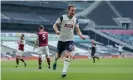  ?? Photograph: Tom Jenkins/ The Guardian ?? Harry Kane celebrates after scoring Spurs’ second.