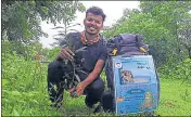  ??  ?? Siddharth Ganai, a 23-year-old Bhiwandi resident, during his 80-day walk to Mount Everest.