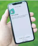  ?? JUSTIN TANG, THE CANADIAN PRESS ?? The COVID Alert app as shown on an iPhone.
