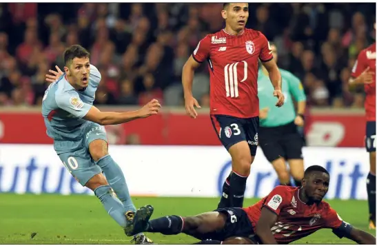  ?? (Photos AFP) ?? Stevan Jovetic avait ouvert le score pour l’AS Monaco. Son premier but sous ses nouvelles couleurs cette saison.