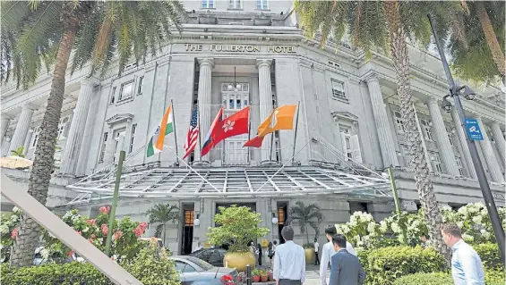  ?? AFP ?? Escenario. Imagen del Fullerton Hotel, en Singapur, donde el próximo lunes a las 22 (hora argentina) se iniciará la cumbre entre Trump y Kim.