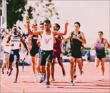 ?? Jacob Velarde/For The Signal ?? Valencia track and field runner Kai Wingo looks to improve on his personal record time in the 800-meter run after winning first place at the CIF-Southern Section Divion 1 finals at El Camino College last weekend.