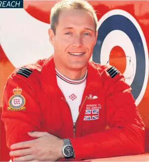  ??  ?? RAF Flight Lieutenant Sean Cunningham was a Red Arrows pilot