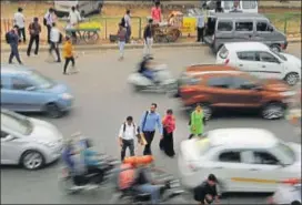  ??  ?? Initially, three pedestrian-unfriendly roads will be developed as model roads, as per the short-term and immediate plan to improve road facilities. PARVEEN KUMAR/HT ARCHIVE