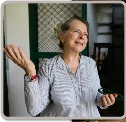  ?? ?? FRENCH textiles designer Brigitte Singh lovingly lays out a piece of cloth embossed with a red poppy plant she says was probably designed for emperor Shah Jahan, builder of the Taj Mahal, four centuries ago.