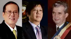  ??  ?? PRESIDENT Aquino; Sen. Bongbong Marcos; Former Romanian President Nicolae Ceausescu