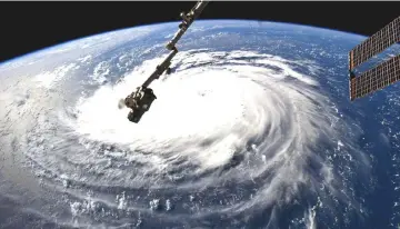  ??  ?? This Nasa handout photo shows a view from the Internatio­nal Space Station of Hurricane Florence off the US east coast in the Atantic Ocean. — AFP photo