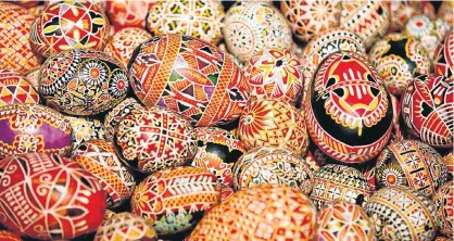  ?? Picture: AFP ?? Czech eggs decorated for Easter on display at the Eggs of the World exhibition in Schwabach, Germany. During the Easter holidays, the town’s museum exhibits about 10 000 eggs from all over the world