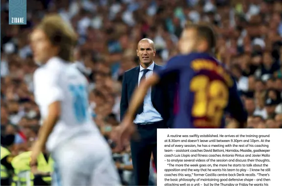  ??  ?? Above Zizou brought the happiness back to Madrid after “boring” Benitez was dumped