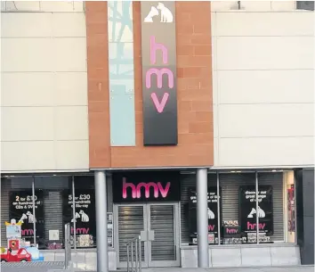  ??  ?? Sign of the times HMV in Ayr Central suddenly closed on Tuesday