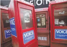  ?? AP FILE PHOTO ?? NO ALTERNATIV­E: Newspaper boxes for The Village Voice stand along a Manhattan sidewalk in New York in 2013.