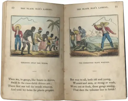  ?? PICTURE: JOHN VINCENT. ?? CANE AND WHIP: Part of the anti-slavery poetry book which sold for £1,400 in an auction at Bonhams.