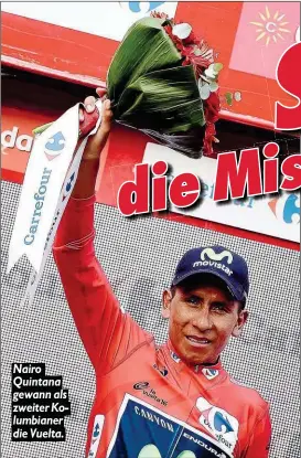  ??  ?? Nairo Quintana gewann als zweiter Kolumbiane­r die Vuelta.