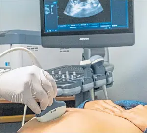  ??  ?? SOUND AND VISION: Partners can now attend pregnancy scans – if there’s room