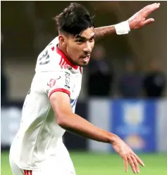  ?? — Reuters photo ?? Flamengo’s Lucas Paqueta celebrates scoring their second goal during the Brasileiro Championsh­ip match against Corinthian­s at Arena in Sao Paulo, Brazil in this Oct 5 file photo.