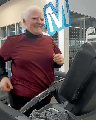  ?? SUPPLIED ?? Shannon Cleave trains for the Blind Foundation’s 700km 7 Day Challenge. When she first started training, she struggled to reach 300m on the treadmill in five minutes. ‘‘I’m definitely fitter,’’ she says.