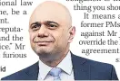  ??  ?? REVOLT Tory Sajid Javid