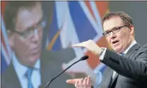  ?? ADRIAN LAM/ VICTORIA TIMES COLONIST ?? ‘ We’ll be telling B. C.’ s story and inviting investors to be part of our success,’ says B. C. Finance Minister Kevin Falcon of the province’s jobs plan advertisin­g campaign.