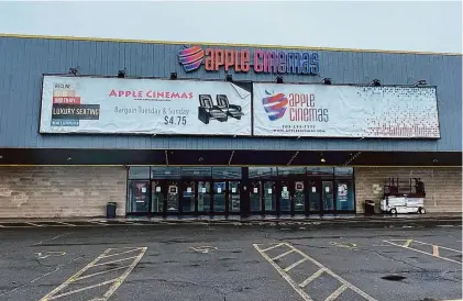  ?? Photos by Luther Turmelle/Hearst Connecticu­t Media ?? The former Apple Cinemas theater location on Wolcott Street in Waterbury. The theater closed last week, in advance of opening in the city’s Brass Mill Center.