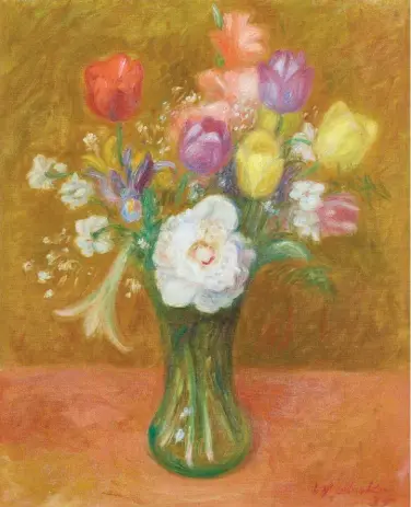  ??  ?? William J. Glackens (1870-1938), Tulips, ca. 1915. Oil on canvas, 24 x 19½ in. Estimate: $60/80,000