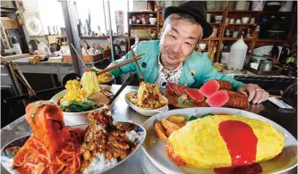  ??  ?? TOKYO: Norihito Hatanaka, president of Fake Food Hatanaka, introduces plastic food dishes at his company’s studio in Tokorozawa, a suburb of Tokyo.