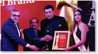  ??  ?? The award was given to Vinnca Hotels and, received by Snehal Kulshresht­ha, Director, Vinnca Hotels