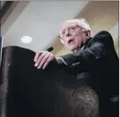  ?? Erin Schaff / The New York Times ?? Sen. Bernie Sanders speaks at his presidenti­al campaign rally March 8 at the University of Iowa in Iowa City.