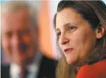  ?? JOHN WOODS LA PRESSE CANADIENNE ?? «Nous avons eu de bons échanges au cours des derniers jours, a dit la ministre des Affaires étrangères Chrystia Freeland.