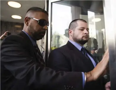  ?? MICHELLE SIU/THE CANADIAN PRESS ?? Const. James Forcillo arrives at the University Ave. courthouse, where he was sentenced Thursday in the 2013 streetcar shooting of 18-year-old Sammy Yatim.