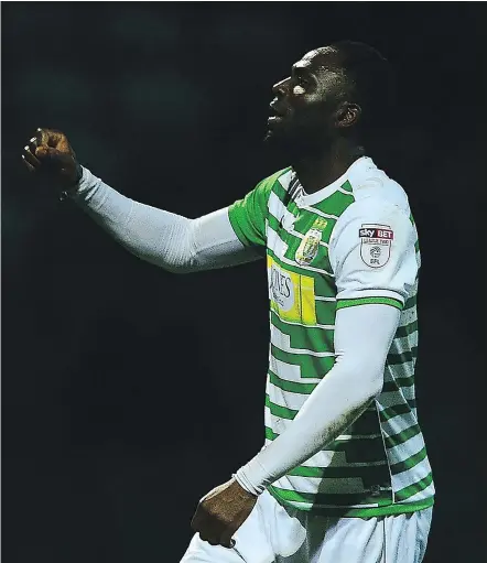  ?? — GETTY IMAGES FILES ?? Prohibitiv­e underdog Yeovil Town will look to team captain and top scorer Francois Zoko to lead the way against Premier League powerhouse Manchester United in FA Cup play Friday.