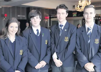  ??  ?? The winning St Gerard’s team: Laura Finnerty, Thomas Rafferty, Ferdinand Emmet and Carmeron Dorlas.