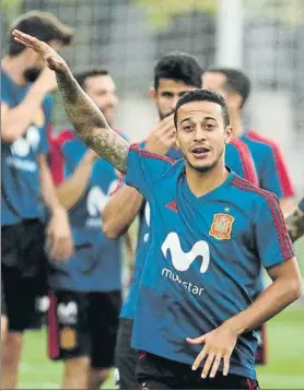  ?? FOTO: JA SIRVENT ?? Thiago Alcántara en el entrenamie­nto de ayer en Krasnodar