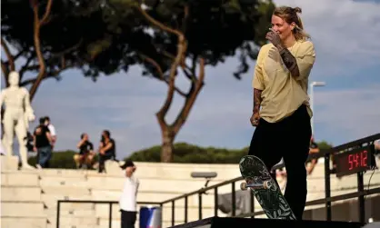  ?? Photograph: Riccardo Antimiani/EPA ?? Candy Jacobs competing at the world championsh­ip in Rome earlier this year.